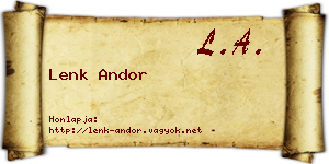 Lenk Andor névjegykártya